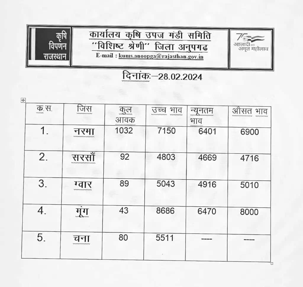 Rajasthan Haryana Mandi Bhav : आज के ताजा मंडी भाव, जानिए राजस्थान हरियाणा के सभी मंडियों में आज के ताजा भाव