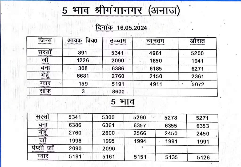 Rajasthan Haryana Mandi Bhav : जानें आज के ताजा राजस्थान हरियाणा मंडी भाव